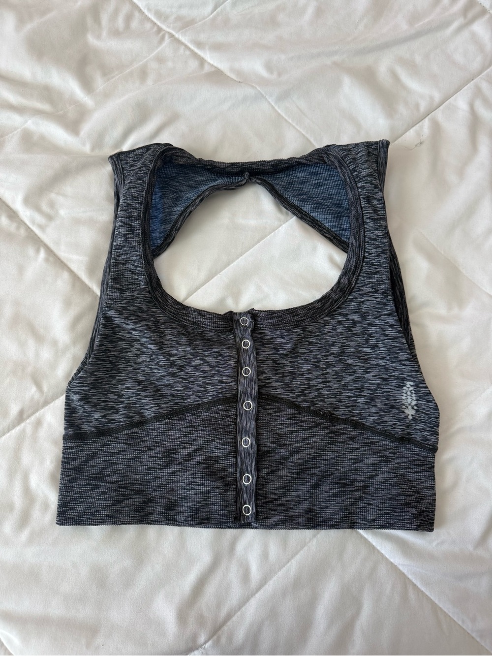 FP Movement by Free People Charcoal Heather Front-Snap Sports Bra